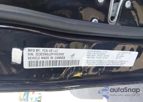 2023 Dodge Charger Scat Pack from USA, damaged, VIN 2C3CDXGJ3PH653585